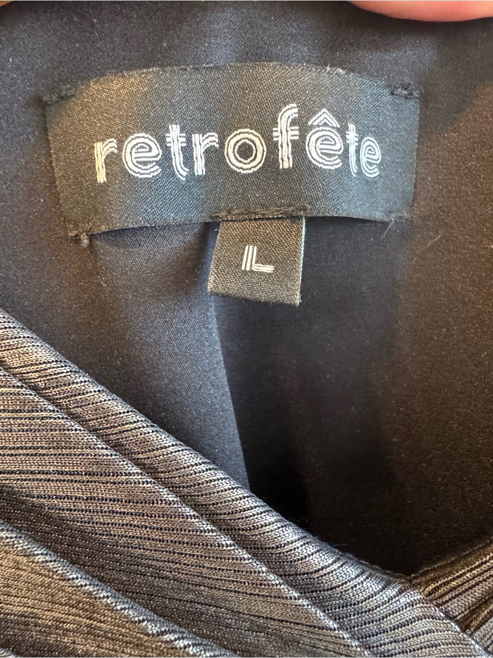 Retrofete Metallic Silver Plissé Gown with High Slit - Picture 5 of 6